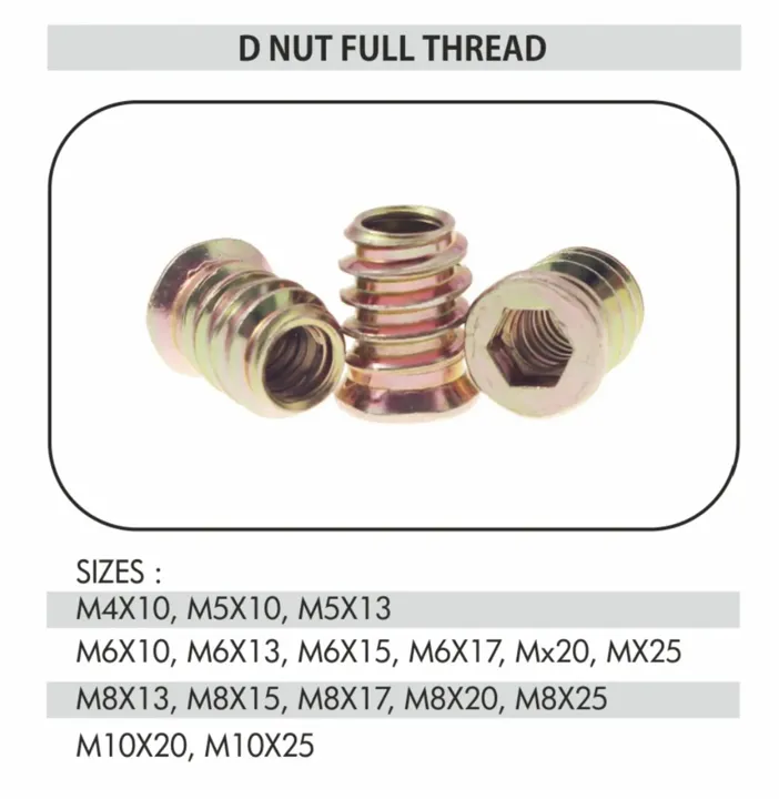 D Nut Full Thread