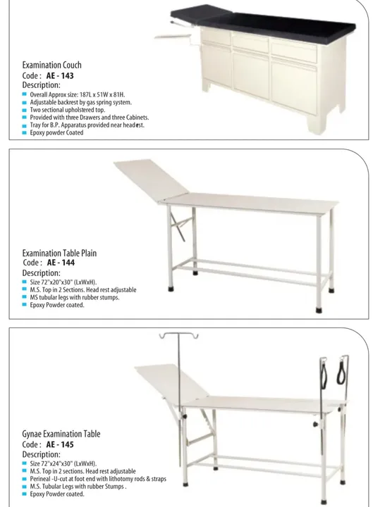 Examination Tables & Ward Equipments
