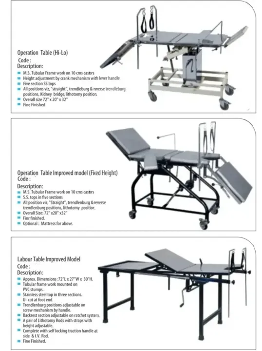 O.T. Tables & Delivery Tables