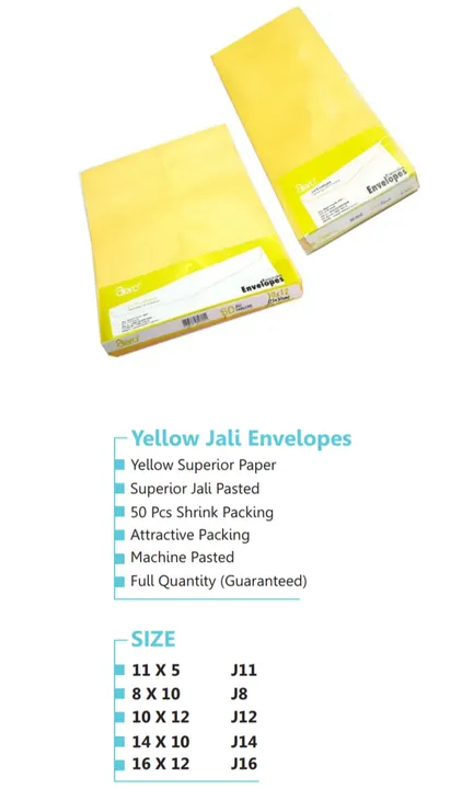 Yellow Jali Envelopes