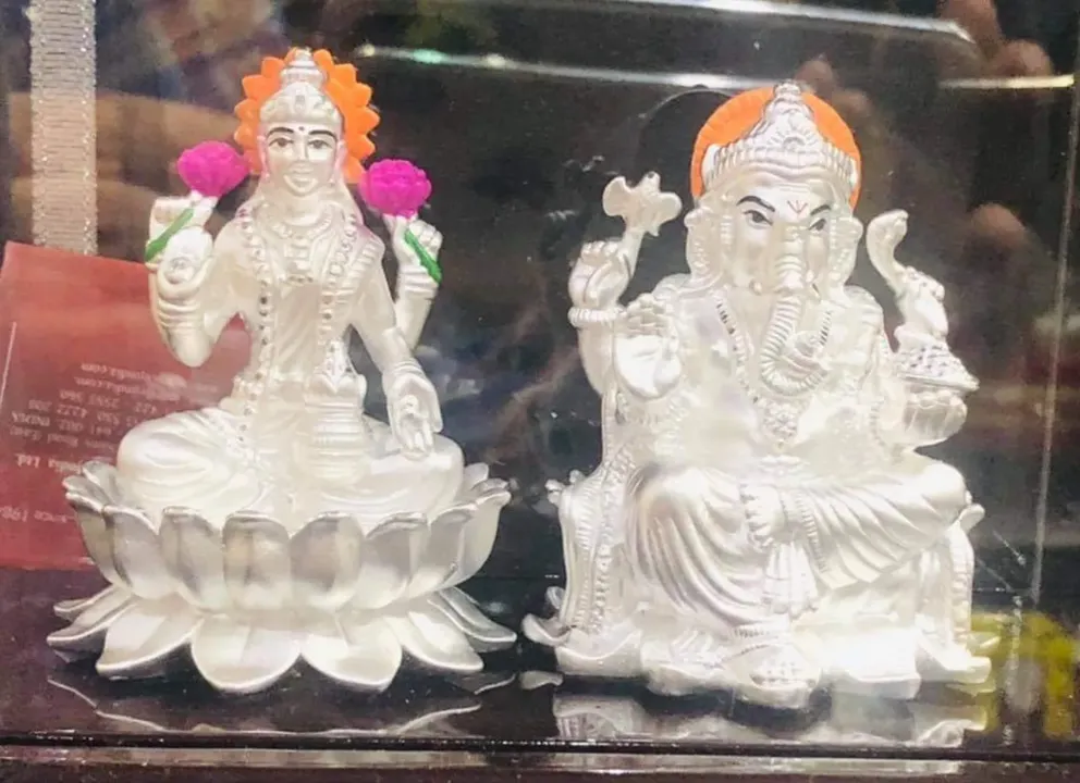 Lakshmi Mata & Ganesh ji Silver Articles