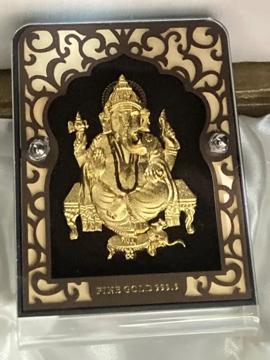 24k Gold plated ganeshji frame (7*9 cm)