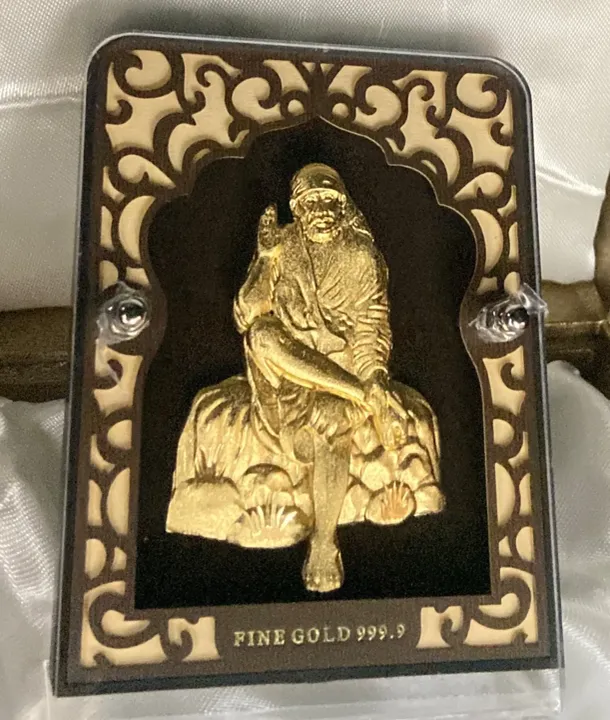 24k gold plated Sai Baba (7*9 cm)