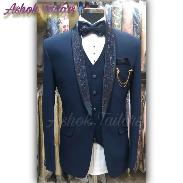 Blue Embroidered Suit
