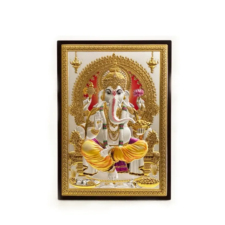 A Silver Tabletop & Plaque of Ganesha