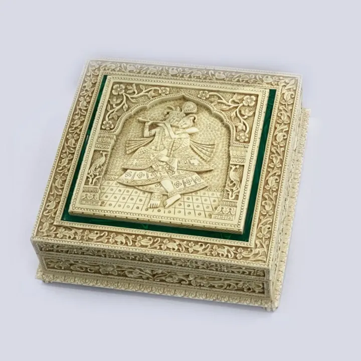 Carved jewellery box