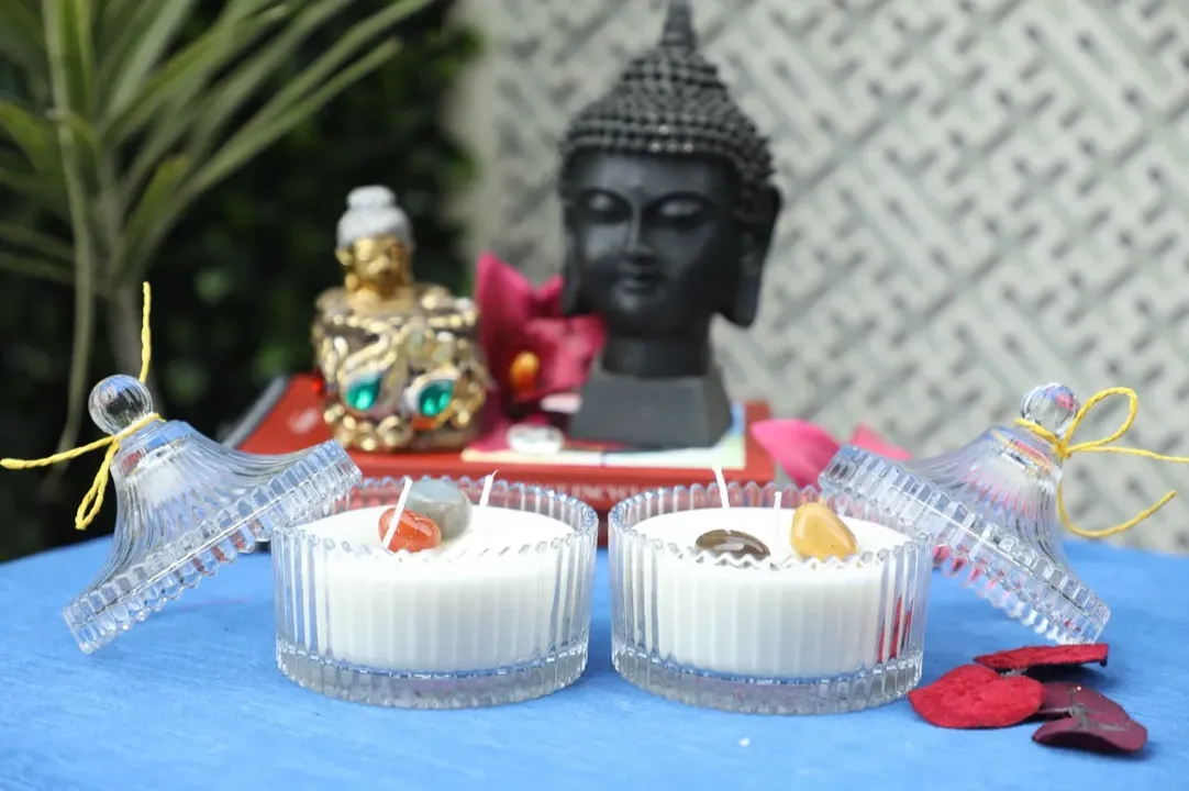 Budhha & Peacock Candle