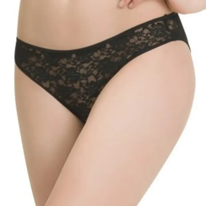 floral romance lace bikini panty pan10305(pcfr21)- black