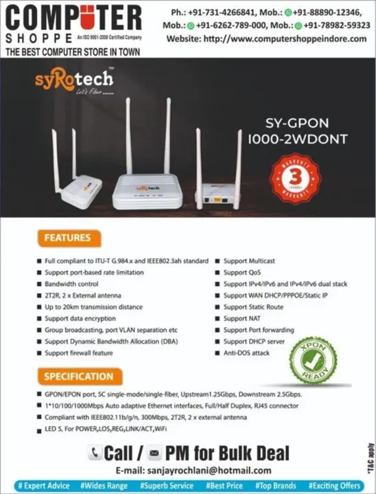Syrotech SY-GPON 1000-2 WDONT Wifi Router