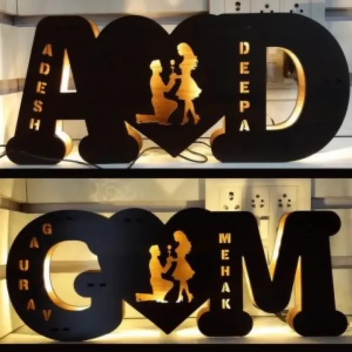 double letter with led fore anniversary