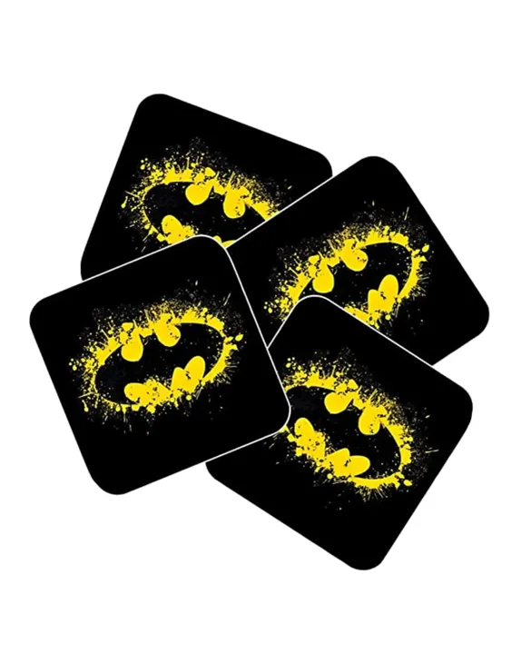 The Bat Icon Theme Pattern Printed Tea Coaster for Home and Kitchen, Office Table, Dining Table, Home Décor (Set of 4)