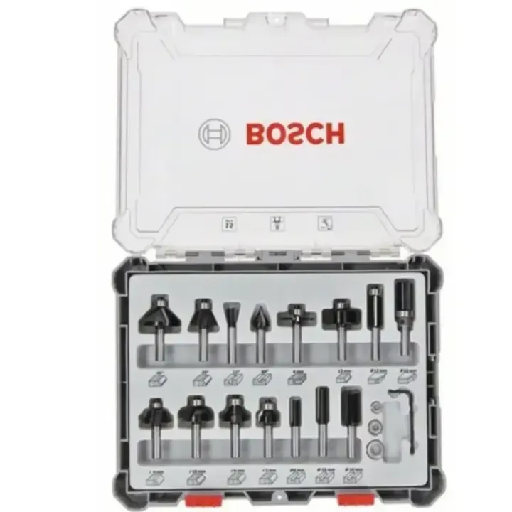 Bosch 15-piece Mixed Application Router Bit Set 2607017472