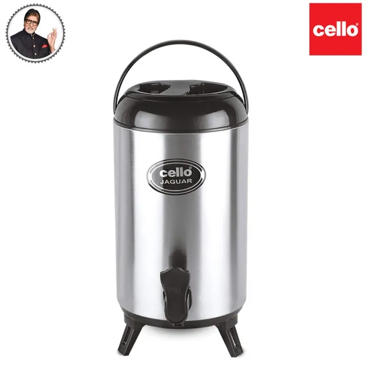 Cello Jaguar Stainless Steel Insulated Water Jug, 8 Ltr