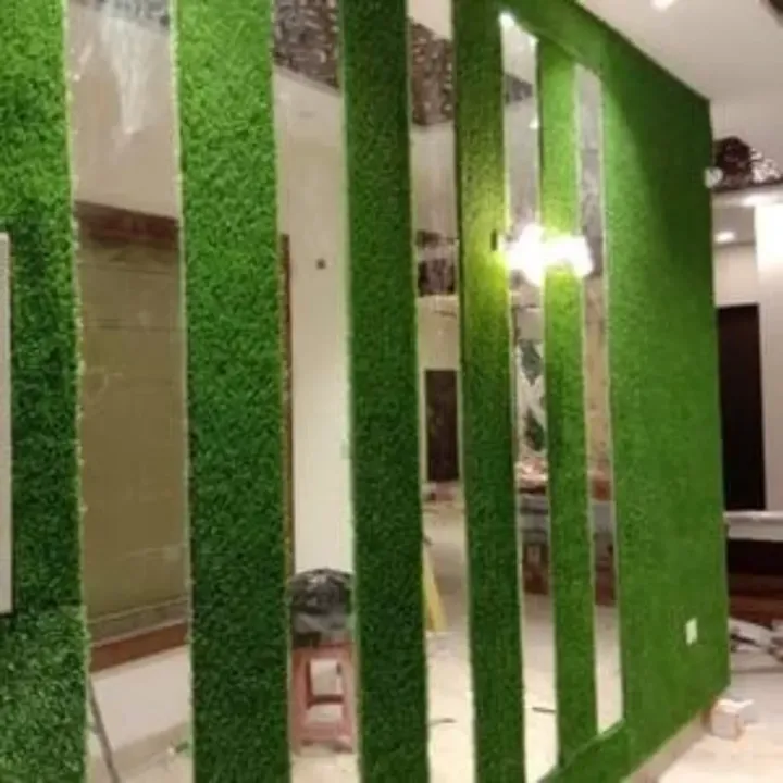 Artificial grass and mirror