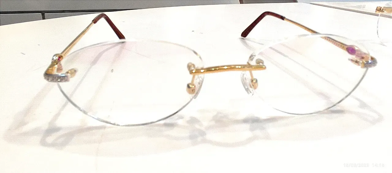 Gold frame glasses