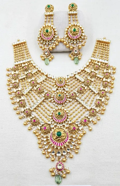 Kundan antique necklace set