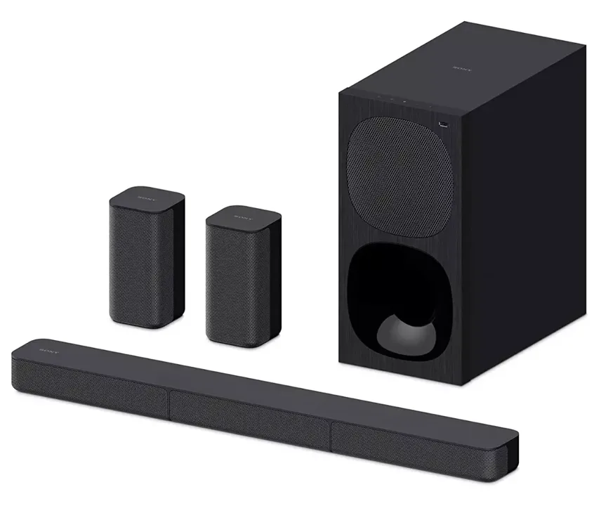 HT-S20R Real 5.1ch Dolby Digital Soundbar for TV with subwoofer and Compact Rear Speakers, 5.1ch Home Theatre System (400W,Bluetooth & USB Connectivity, HDMI & Optical connectivity)
