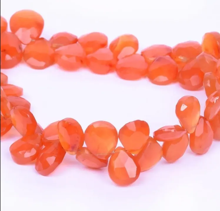Cernelian Faceted Pears Shape Beads