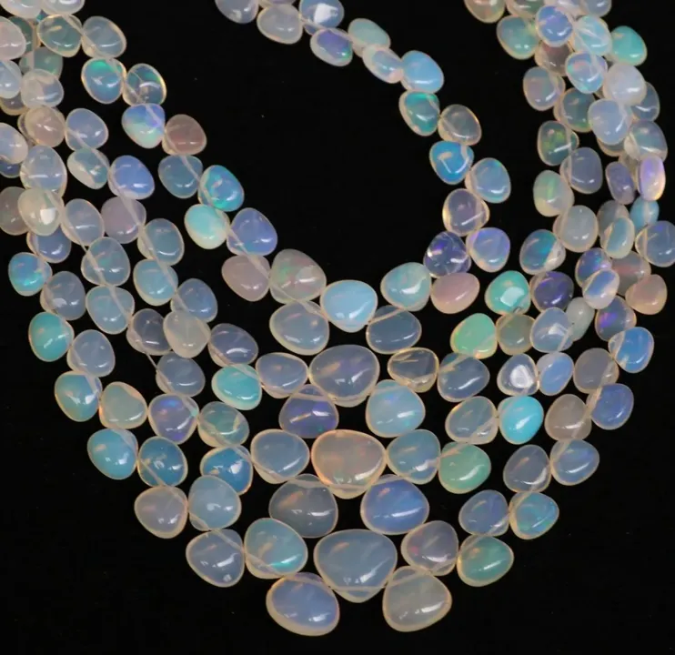 Beautiful Natural Ethiopian Opal Smooth Heart Beads