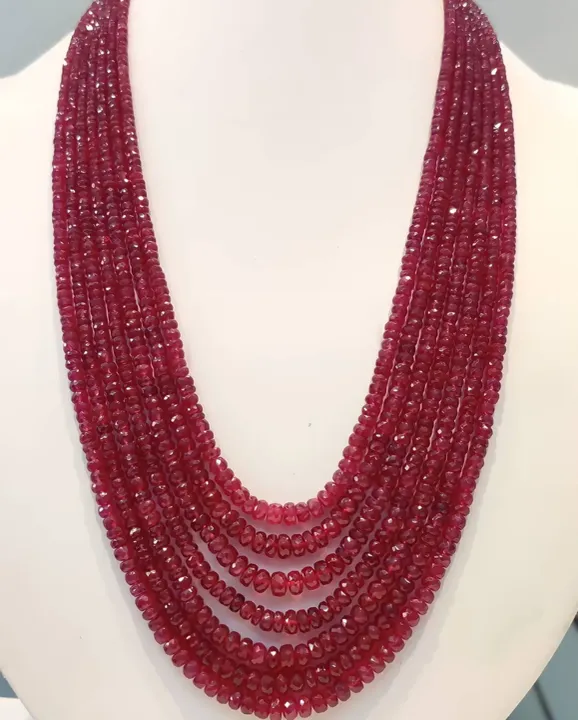 Ruby Facited Beads
