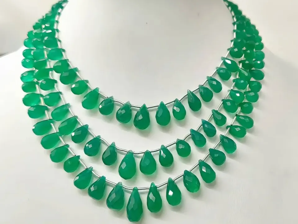Green Onyx Facited Drops