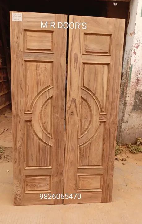 Teak Wood Material Main Entrance Double Door