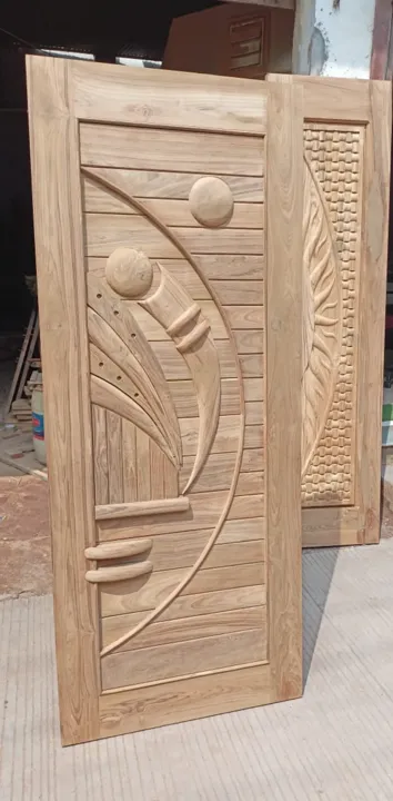 Teak Wood Material Singal Main Entrance Door
