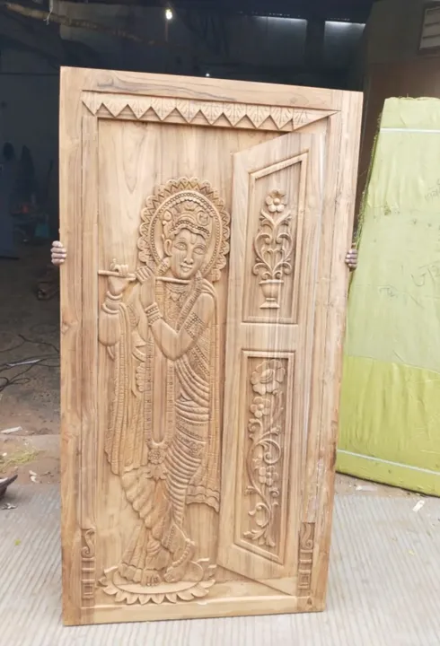 Teak Wood Designer Pooja Room Door