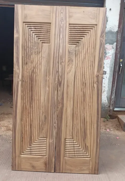 Teak Wood Material Main Entrance Double Door