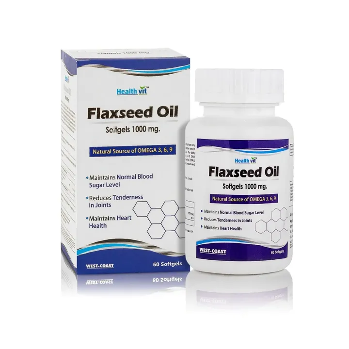 HealthVit Flaxseed Oil 1000 mg Capsule, 60's