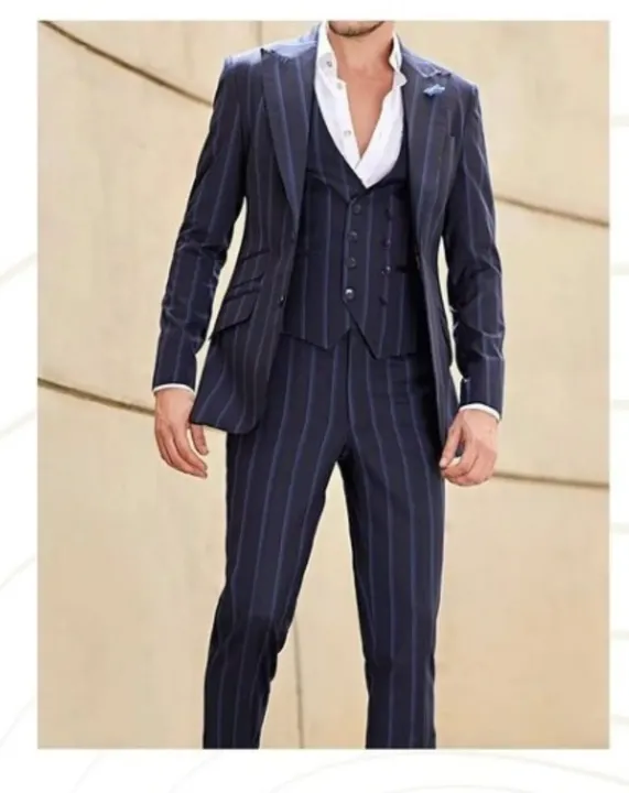 Blue Chalk Stripe Classic Suit