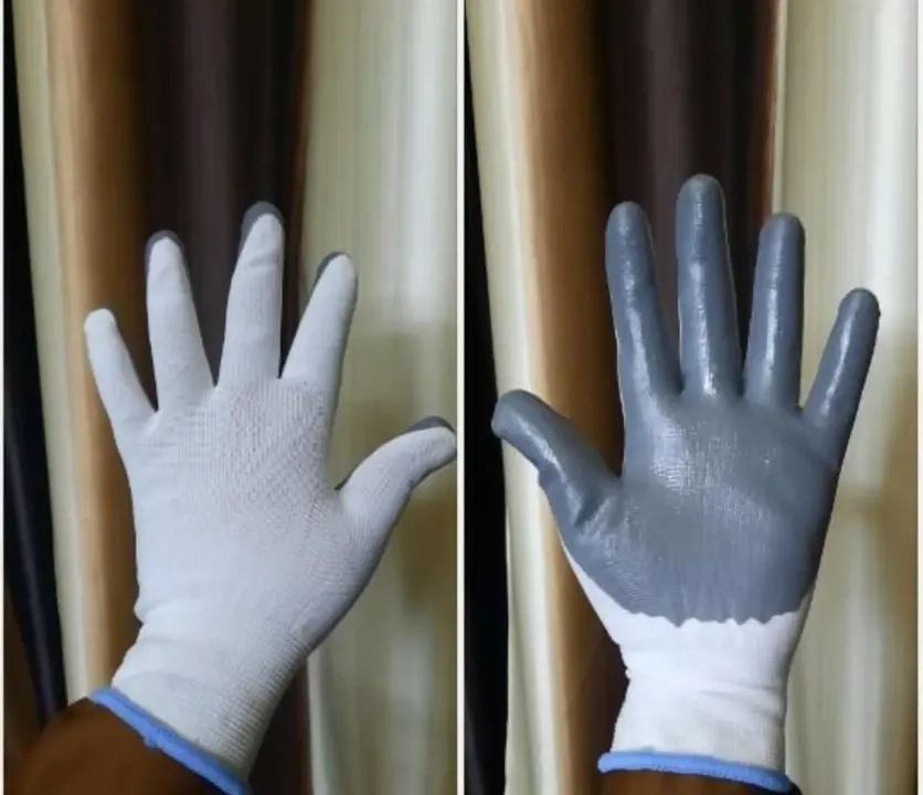 White Gray Hand Gloves