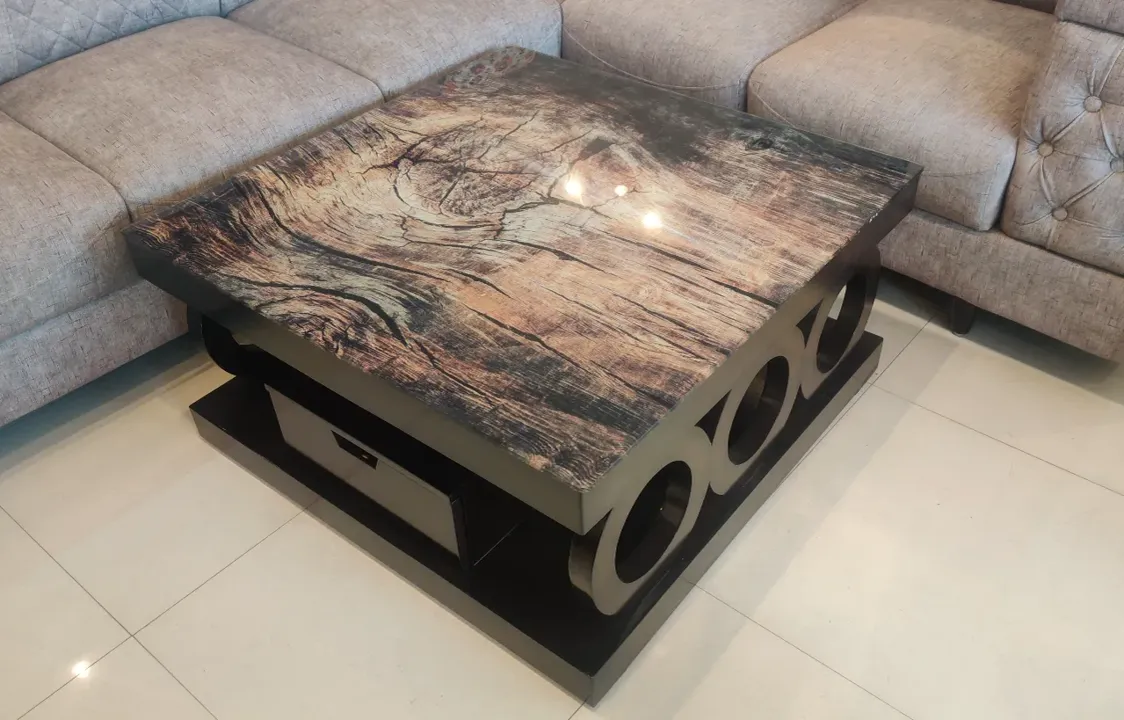 Center table with Printed Glass Top