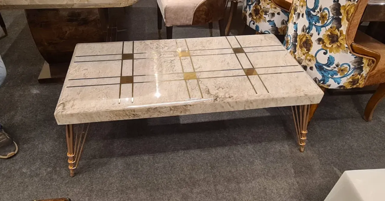 SS Inlay work Stone Center table