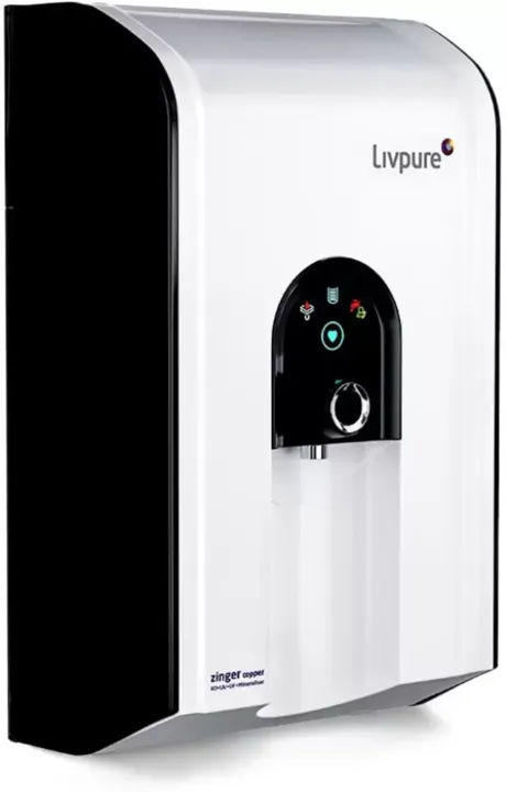 LIVPURE Zinger Copper 6.5 L RO + UV + UF + Minerals + Copper Water Purifier 70% Water Recovery (White)