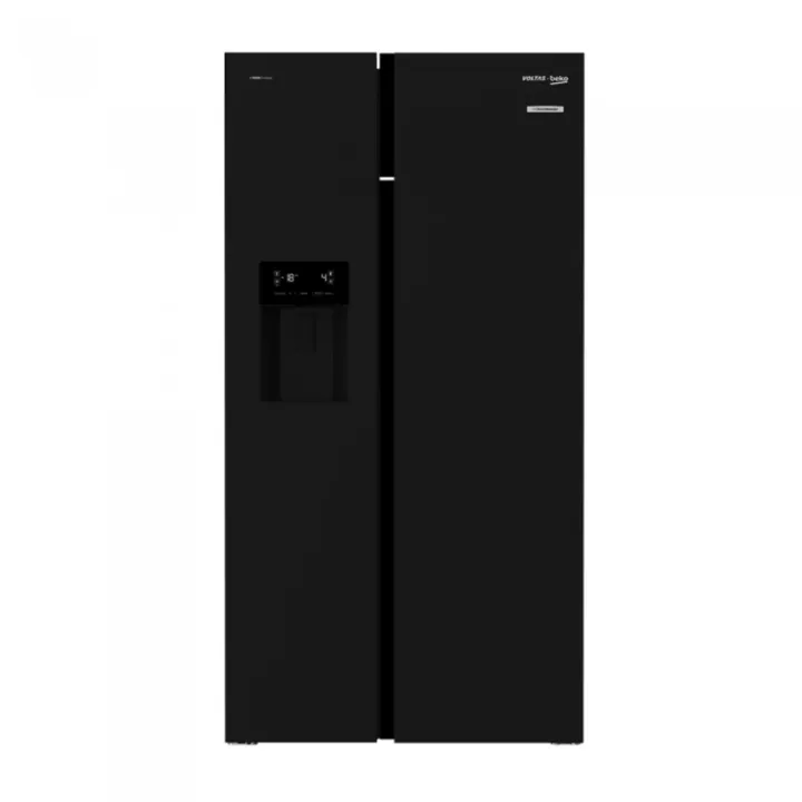 VOLTAS.beko 634 L Side by Side Refrigerator (Black Glass) RSB655GBRF