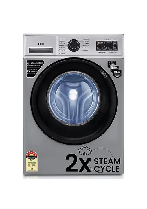 IFB 7 Kg 5 Star Front Load Washing Machine 2X Power Steam (SERENA ZSS 7010, Silver & Black, In-built Heater.