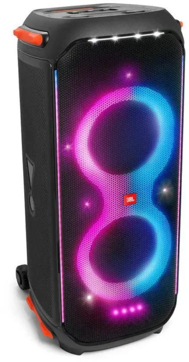 JBL PartyBox 710 Bluetooth Party Speaker with Dynamic Music Synced Flashing Club Pattern Lightshow, Pro Sound, Splashproof, PartyBox App Personalisation,Guitar and Mic Input(800 Watt RMS, Black)