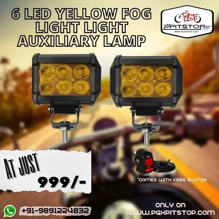 6 LED Yellow Fog Light