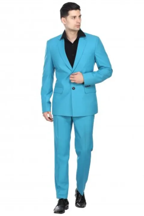 Turquoise uncrushable suit, fine fabric