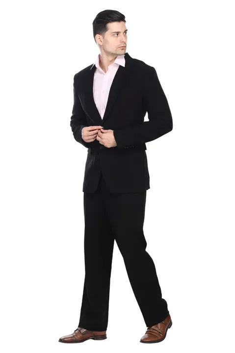 Ultimate black uncrushable ultra fine fabric suit
