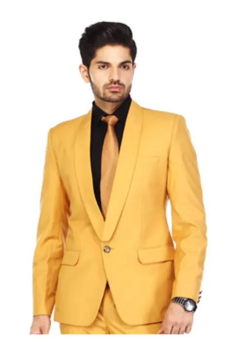 Prominent yellow, party wear suit , uncrushable fabric