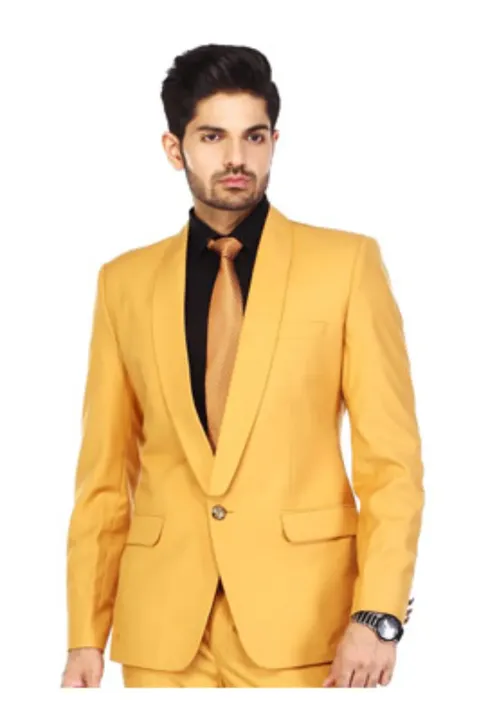 PROMINENT YELLOW, PARTY WEAR COAT , UNCRUSHABLE FABRIC