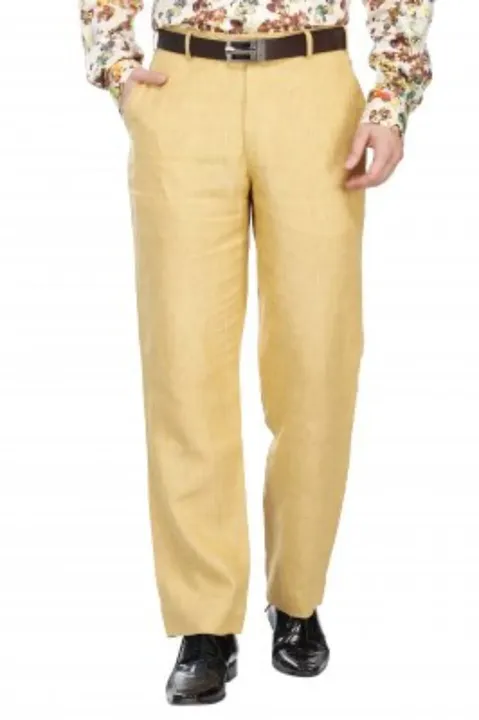 Super fine fabric, yellow linen trouser