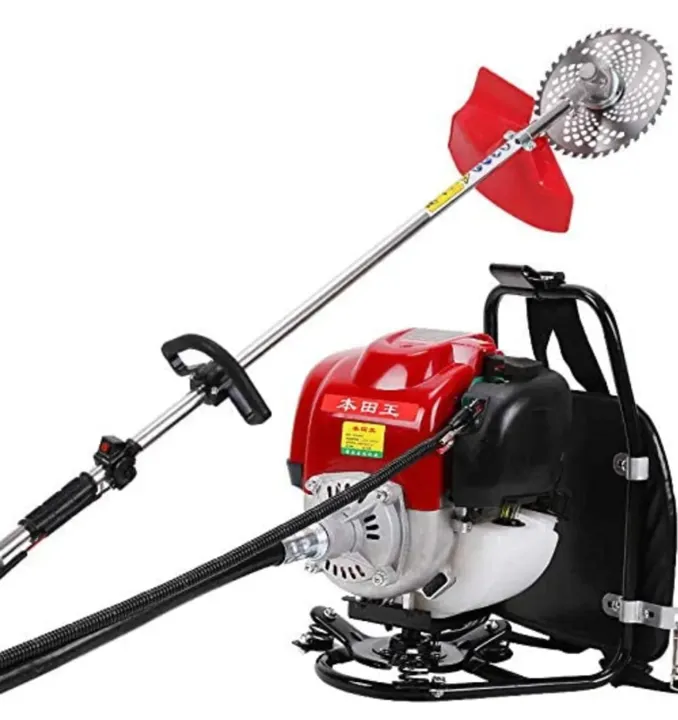 PRITHVI POWER Brush Cutter - Backpack Brush Cutter with 4 Stroke Engine & 3 Blades & Wheel Stand
