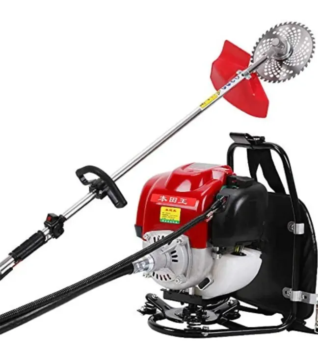 PRITHVI POWER Brush Cutter with a 4 Stroke Engine & 3 Blades (Back Pack 35cc) with Chain Saw Attachment