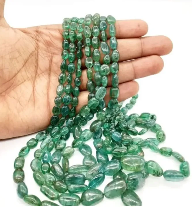 Emerald Smooth Nuggets Beads