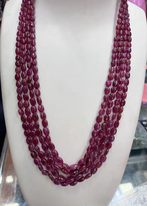 Natural Ruby Oval Beads