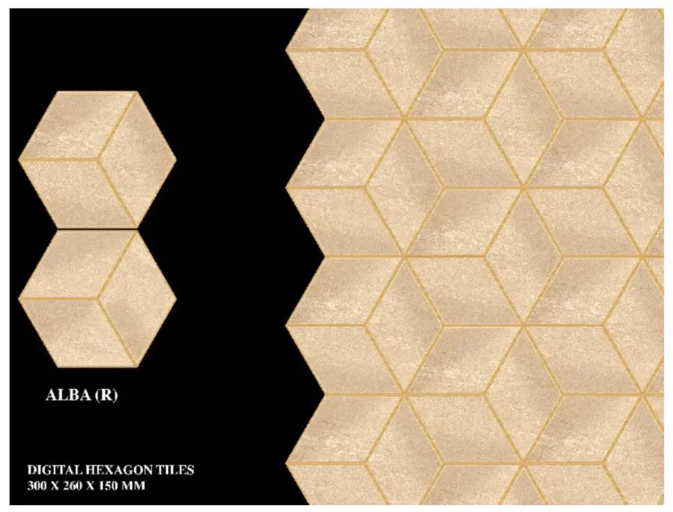 300x260x150 mm Digital Hexagon Floor Tiles
