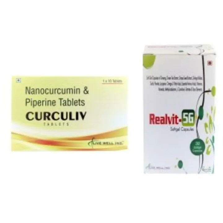 Combo Offer Realvit 5g Softgel Capsules & Curculiv Curcumin Tablets